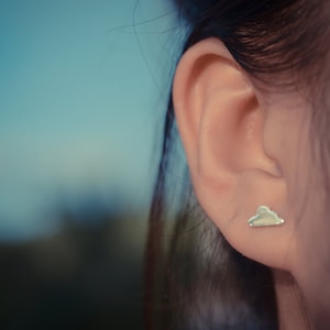 Cloud Sterling Silver Earring Studs Minimalist Cloud Earring Celestial Jewelry image 2