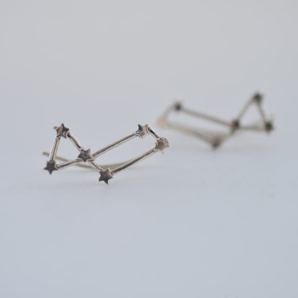 Lyra Constellation Sterling Silver Ear Climbers | Ear Crawlers | Ear Sweep | Celestial Jewelry