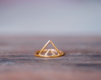 Triangle Pyramid Dainty Ring Sterling Silver | Minimalist Ring | Minimalist Jewelry