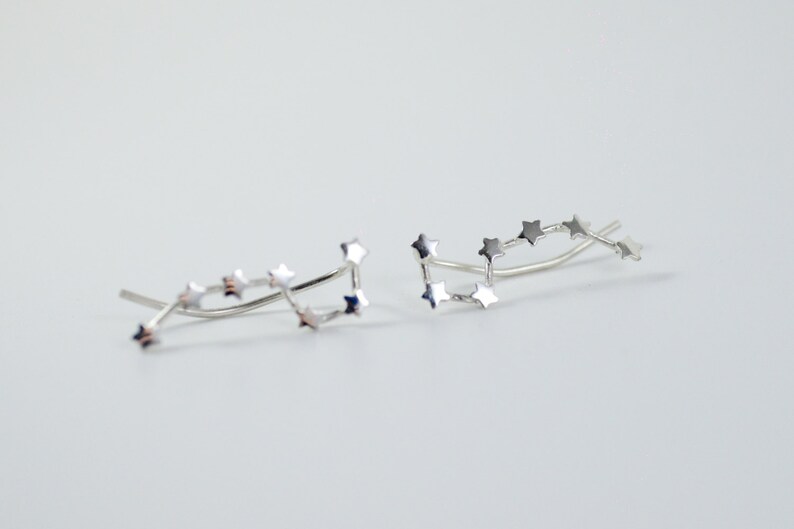 Big Dipper Ursa Major Constellation Ear Climbers  Sterling image 3