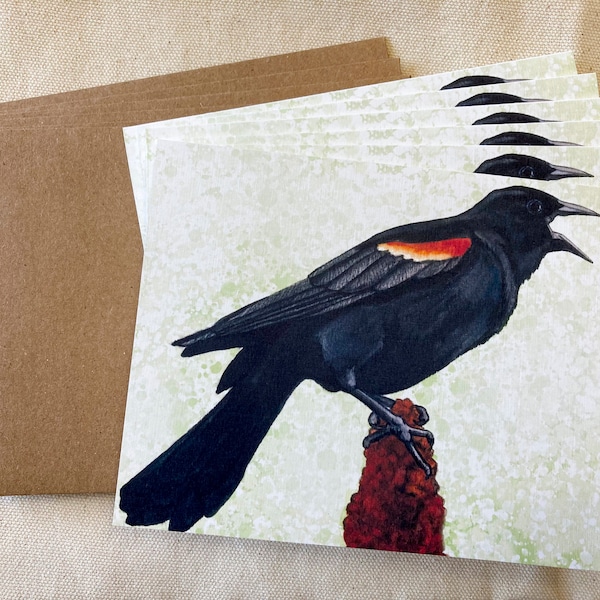 Red-winged Blackbird Note Cards
