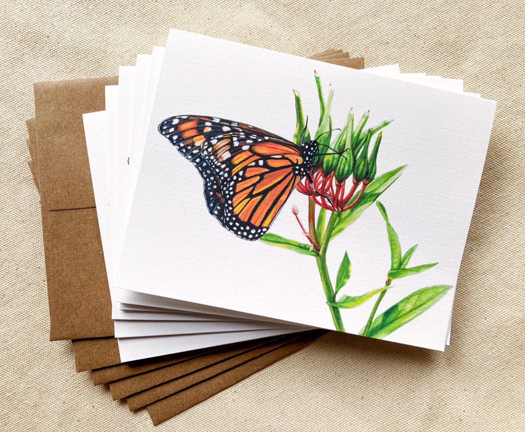 Monarch Butterfly Note Cards - Etsy