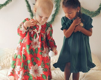 Primrose Nightgown PDF Sewing Pattern, Girls Vintage Style Ruffle Nightgown (Digital Download)