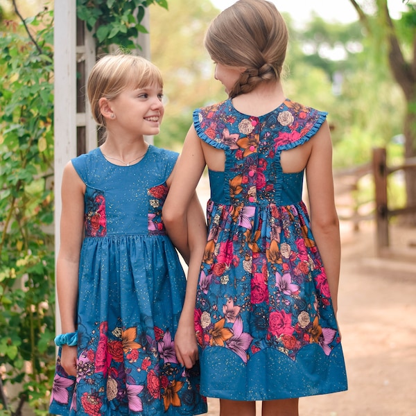 Daisy Girl's Twirly Dress Sewing Pattern: Ruffle Skirt Sundress (PDF Pattern)