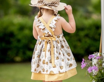Willow Dress & Bloomer Digital Sewing Pattern | Girls Dress Pattern | Bloomers Pattern | Ruffle | Pinafore | Digital Sewing | PDF Pattern