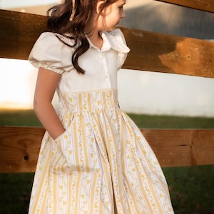 Seraphina Dress Sewing Pattern: Girls Button-Up Ruffle Dress (PDF Download)