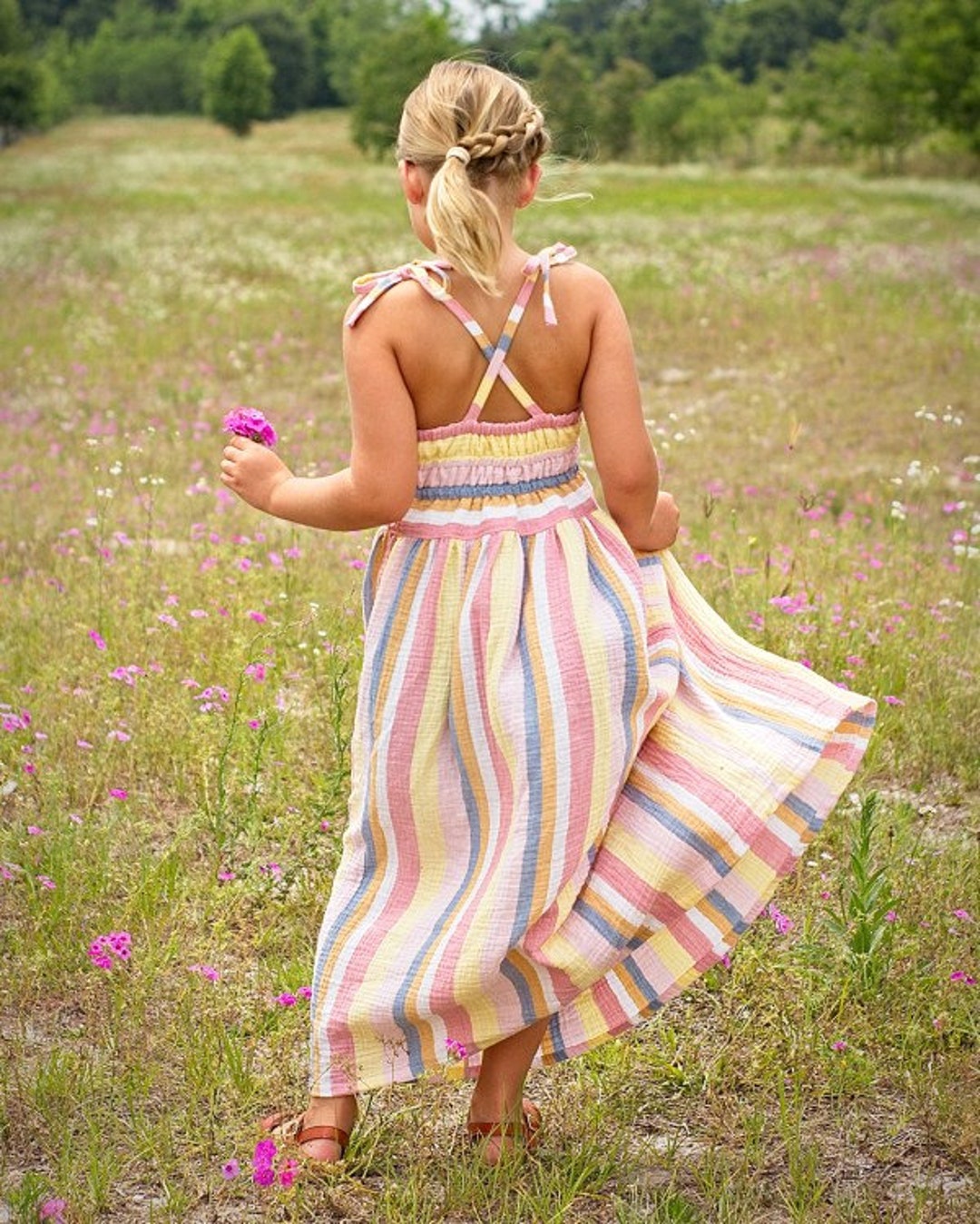Sunflower Girls' Sundress Sewing Pattern: Peplum, Maxi, Crossover Straps  (PDF Pattern) - Etsy
