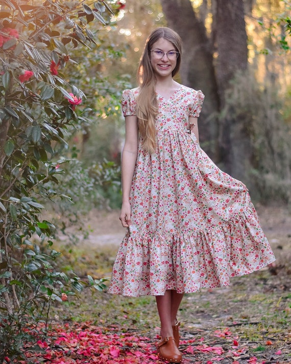 Florentina Dress PDF Sewing Pattern, Crossover Bodice