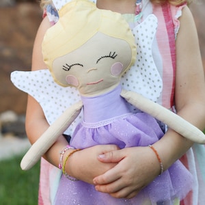 Peony Princess Ragdoll Sewing Pattern: 18&quot; Stuffed Doll with Fairy Wings (PDF Pattern)