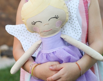 Peony Princess Ragdoll Sewing Pattern: 18" Stuffed Doll with Fairy Wings (PDF Pattern)