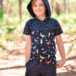 Dogwood Tee Digital Sewing Pattern | Kids Sewing Pattern | Knit Tee | Pocket | Long Sleeves | Short Sleeves | Hoodie Pattern | PDF Pattern