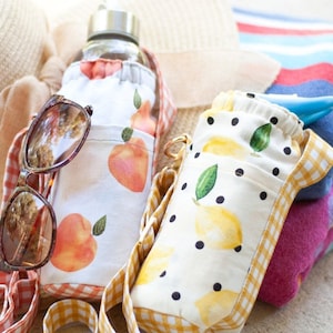 Coral Water Bottle Holder Digital Sewing Pattern, Bag Pattern, PDF Pattern, Kid&#39;s Water Bottle Holder, Sling Bag, Easy Sewing Pattern Bag