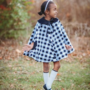Mahonia Cape Digital Sewing Pattern, Winter Cape Sewing Pattern for Children, PDF Digital Download