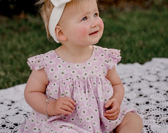 Baby Briar Romper & Dress Sewing Pattern, Puff Sleeves (Digital Download)