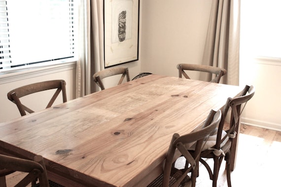 Dining Table Reclaimed Wood Parsons Kitchen Table Etsy