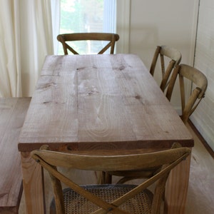 Rustic Wood Kitchen Table, Handmade, Parsons Style, North Field Store