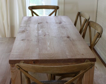 Rustic Wood Kitchen Table, Handmade, Parsons Style, North Field Store