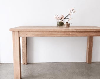 Coastal Dining Table | Handcrafted Reclaimed Wood Table | Driftwood Style Organic Modern Furniture