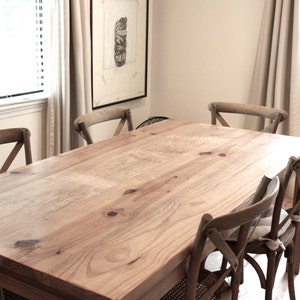 Rustic Wood Dining Table, Handmade, Parsons Style