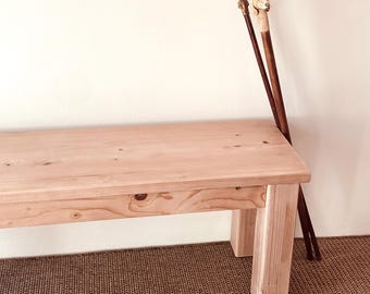 Coastal Farmhouse Wood Bench, Reclaimed Wood