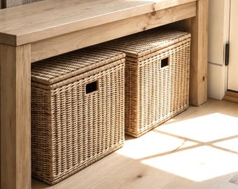 Reclaimed Wood Parsons Bench, Minimalist Entryway Seating, Custom Sizes, VOC-Free Finish