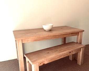 Coastal Farmhouse Solid Wood Table, Bench or Set