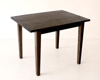 Handmade French Kitchen Island Table – Chocolate Roast Solid Wood Farmhouse Work Table