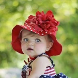 Baby Summer Hat, Red Sun Hat, Baby Summer Accessory, Handmade Baby Hat, Baby Beach Hat, Baby Sun Hat, Flower Hat, Newborn Sun Hat