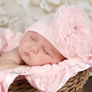 Cotton Lace Hat Baby Girl Cotton Hat Baby Hat Lace Hat Baby Lace Beanie Newborn Hat Newborn Photo Prop Baby Beanie image 2