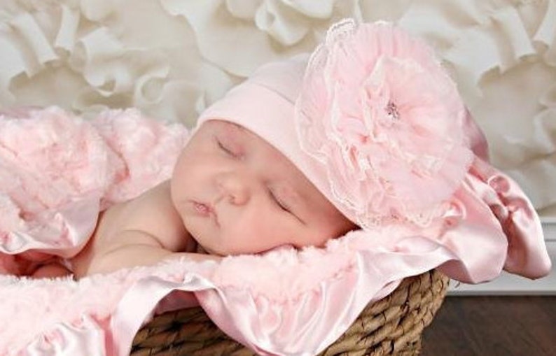 Cotton Lace Hat Baby Girl Cotton Hat Baby Hat Lace Hat Baby Lace Beanie Newborn Hat Newborn Photo Prop Baby Beanie image 2