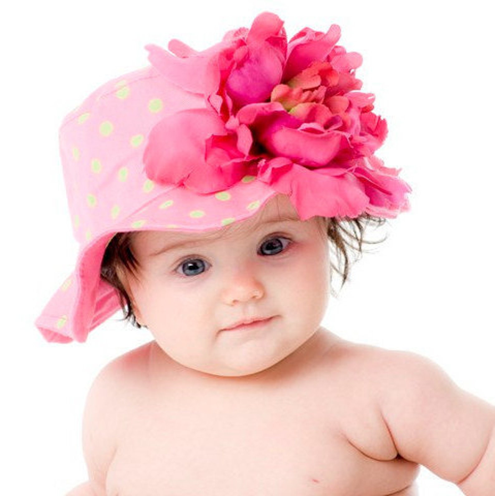 Candy Pink Aloe Dot Sun Hat Baby Girl Sun Hat Baby Floppy Etsy