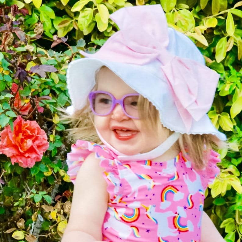 Stella Bow Sun Hat Bowraemi Stella Sun Hat Baby Girl Sun Etsy