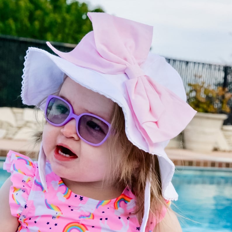Stella Bow Sun Hat Bowraemi Stella Sun Hat Baby Girl Sun Etsy
