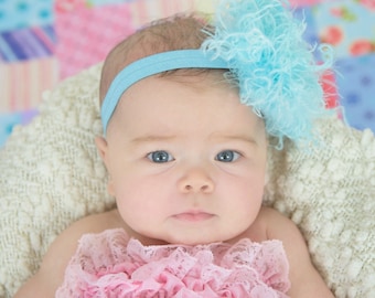 Handmade Baby Girl Feather Headband – Newborn Photo Prop