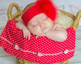 Marabou Feather Baby Headband – Newborn Photo Prop