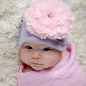 Cotton Lace Hat Baby Girl Cotton Hat Baby Hat Lace Hat Baby Lace Beanie Newborn Hat Newborn Photo Prop Baby Beanie image 3