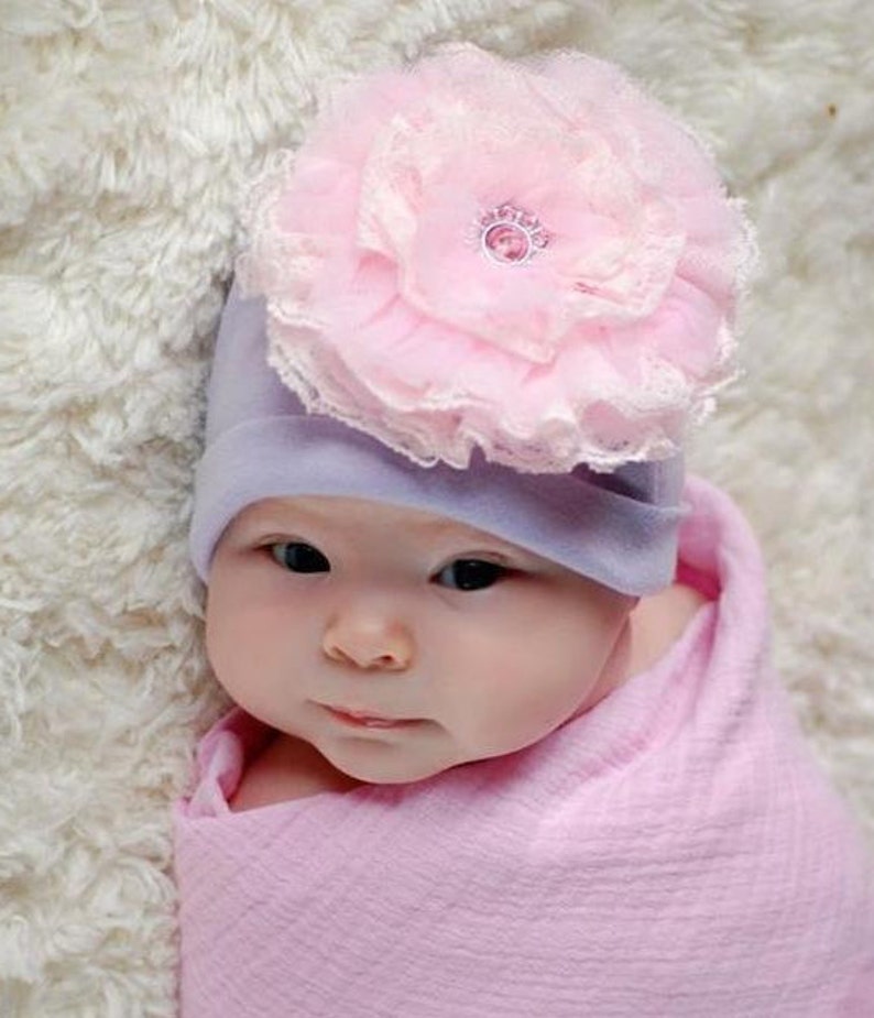 Cotton Lace Hat Baby Girl Cotton Hat Baby Hat Lace Hat Baby Lace Beanie Newborn Hat Newborn Photo Prop Baby Beanie image 3