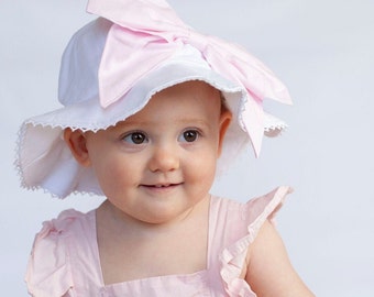 Stella Bow Sun Hat – Baby Girl Cotton Hat, SPF 50+