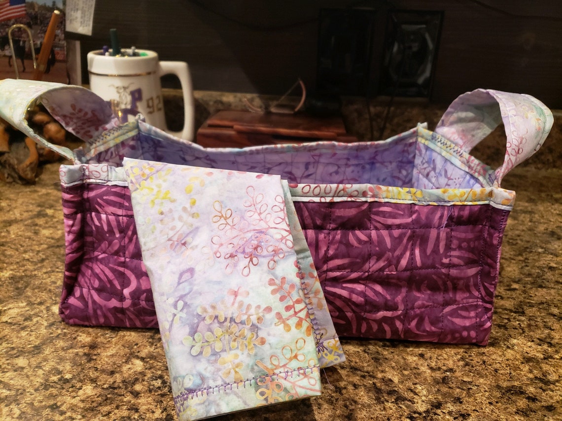 Cesta de regalo púrpura acolchada cesta de pan cena rollo | Etsy