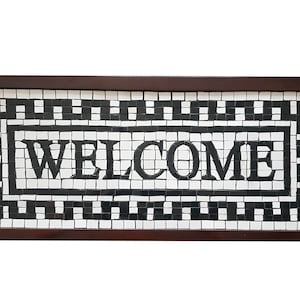 Mosaic Tile Home Sign, Personalized Name Sign, Mosaic Address Plaque, Welcome mosaic sign, Custom mosaic home sign, Family name mosaic tile