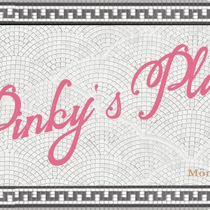 Custom Made Mosaic, Coffee shop Mosaic Logo Art,  Handcrafted Mosaic Sign, Pink Mosaic Sign,  Personalized mosaic art