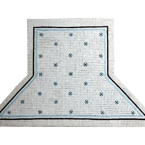 モザイク花のカスタムモザイクアート、エントランス用のカスタムフラワーモザイク、メッシュに設置するフロアモザイクアート