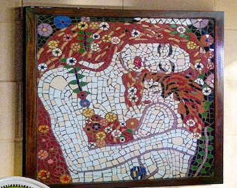 Tile Mosaic Wall Art Mother & Child Klimt Mural