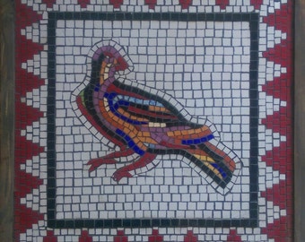 NEW PRICE Replica Mosaic Wall Art Mural of Roman Bird of Seville