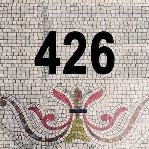Doormat Mosaic. Choose any color combo and script. Handmade handcut tile mosaic on fiber mesh or framed if needed.