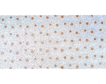 Golden Star Mosaic Wall Art – Hand-Cut Tile Pattern, Modern Geometric Design, Custom Mosaic Panel, Interior Wall or Floor Art