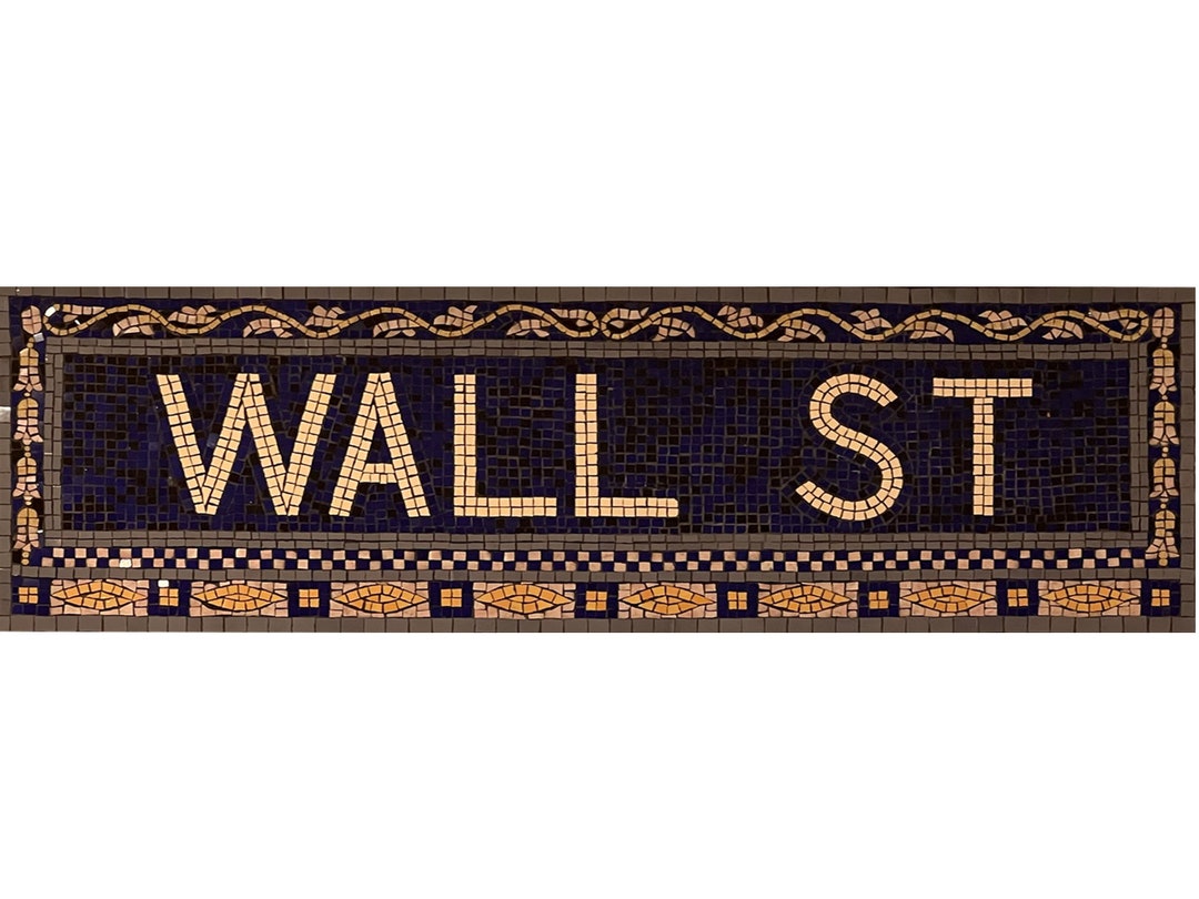 ジャーナルスタンダードファニチャー / Subway Sign Tapestry NYC Subway Tile Mosaic 34th Street Penn Station With Paisley