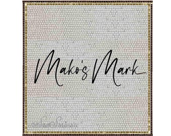 Custom Mosaic Tile lettering logo, Business Entry Floor Art