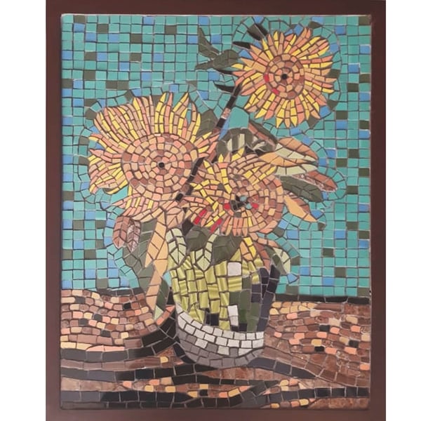 Van Gogh Sonnenblumen in Keramik Fliesen Mosaik