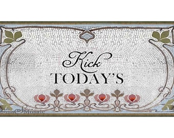 Art Nouveau Rose Mosaic Floor Tile